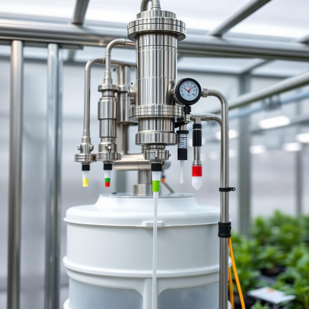 Fertigation Head Station — Fertigation System in Global Commercial fertigation head station with dosing tanks, EC and pH control, filters and injection manifolds