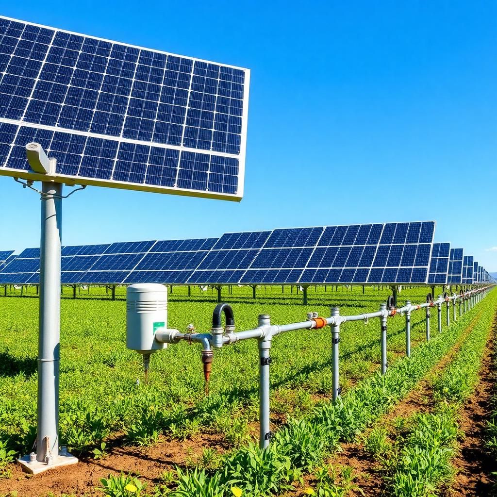 Solar-powered drip irrigation pumping station in off-grid field